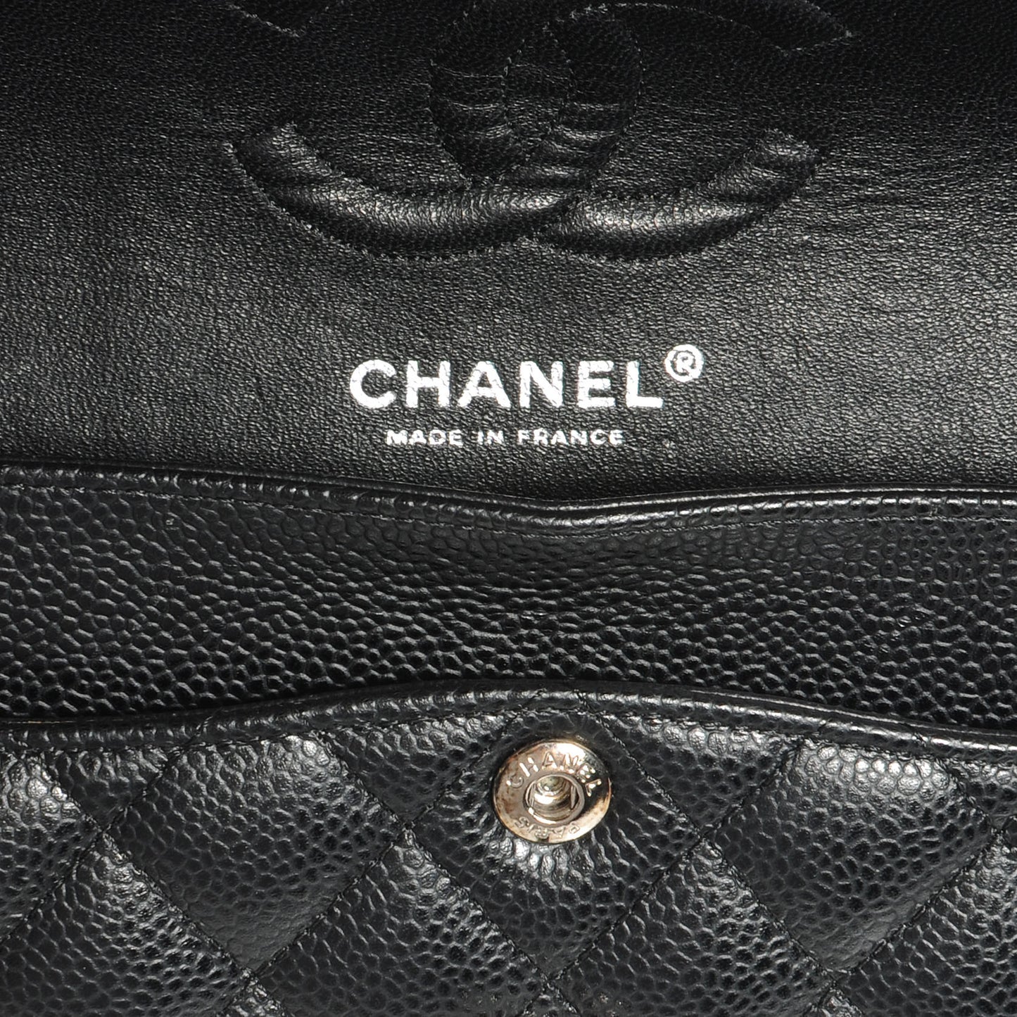 Caviar Quilted Small Double Flap Black