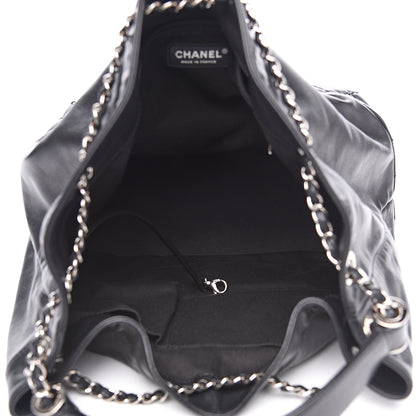 Chanel Calfskin Drawstring CC Bucket Bag Black 4 of 11