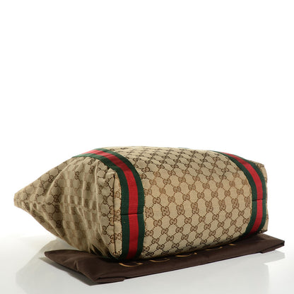 Gucci GG Monogram Medium Web Handle Vertical Tote Bag Dark Brown 4 of 9