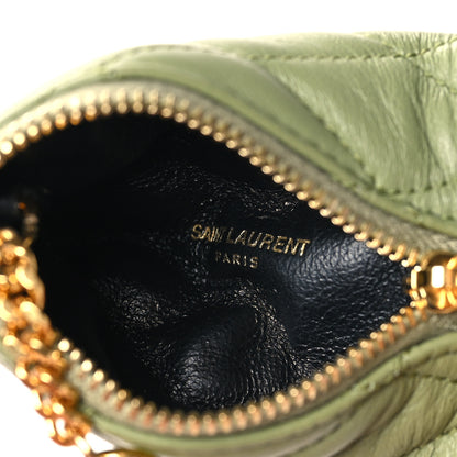 Saint Laurent Quilted Lambskin Berlingo Bag Charm Green 5 of 8