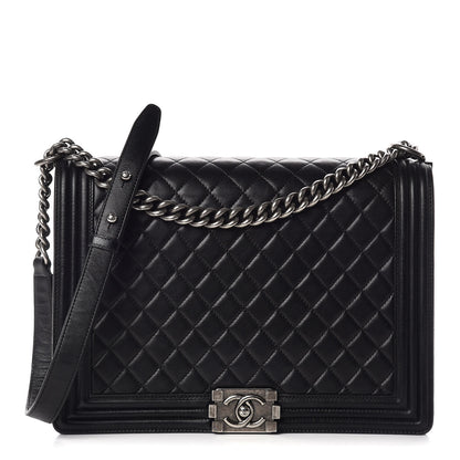 Chanel Lambskin Quilted Large Boy Flap Black 1 of 9