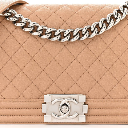 Chanel Caviar Quilted Medium Boy Flap Beige 8 of 14