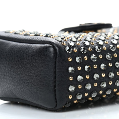 Chanel Calfskin Strass Studded Mini Phone Holder Clutch Black 9 of 10