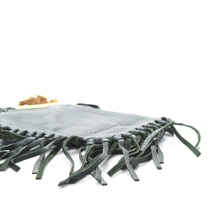 Valentino Garavani Calfskin C-Rockee Sagittarius Fringe Clutch Light Emerald 7 of 10