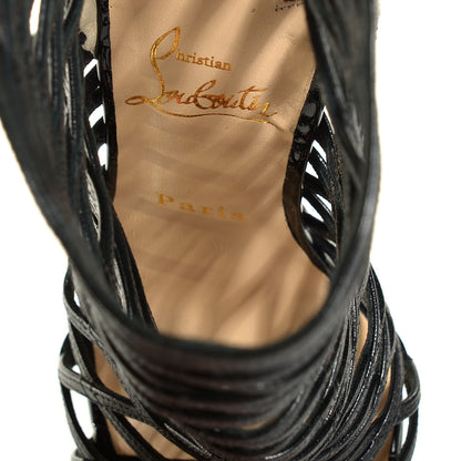Christian Louboutin Kid Python Mille Cinque 100 Ankle Boots 37 Black 7 of 7