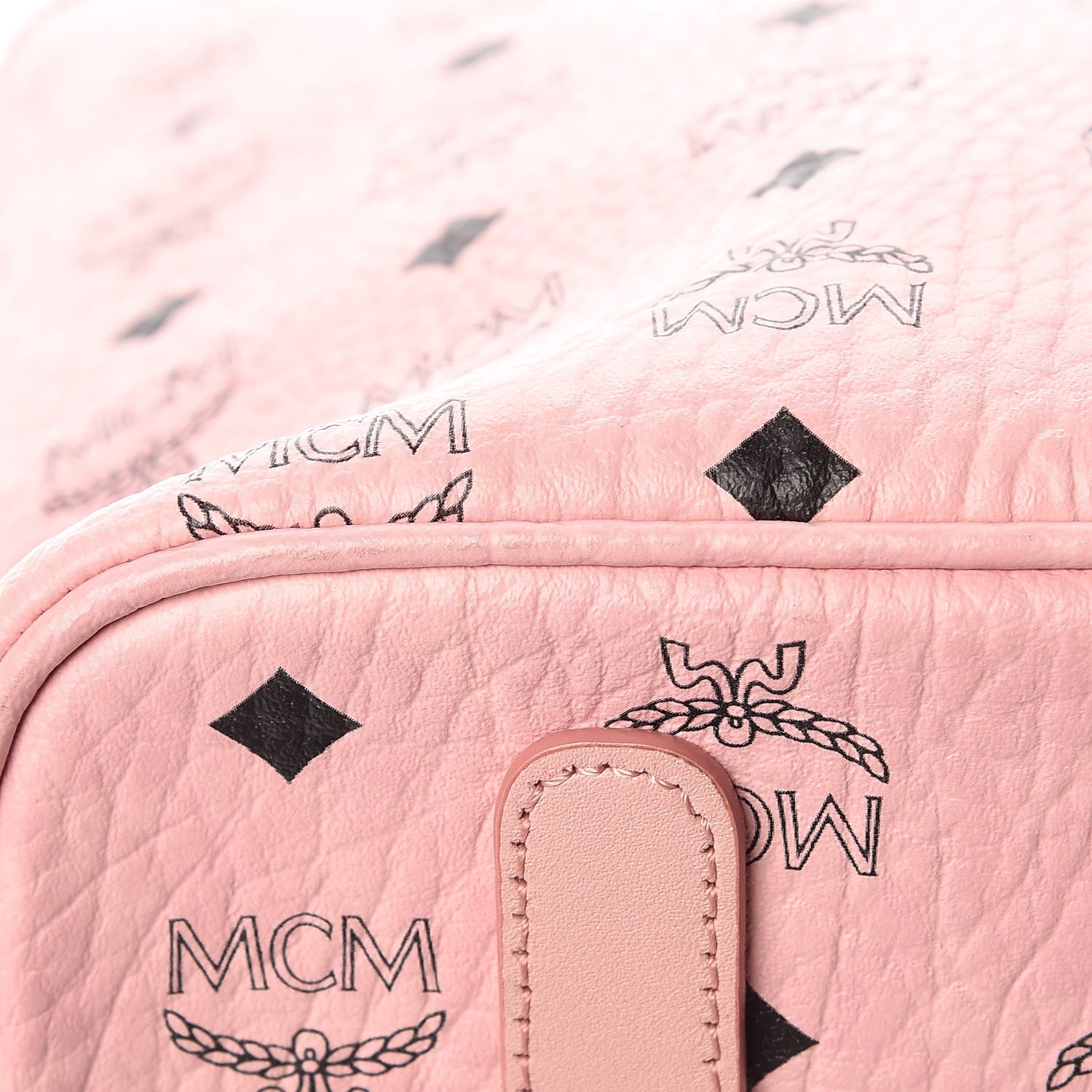 MCM Visetos Medium Anya Shopper Tote Light Pink 11 of 11