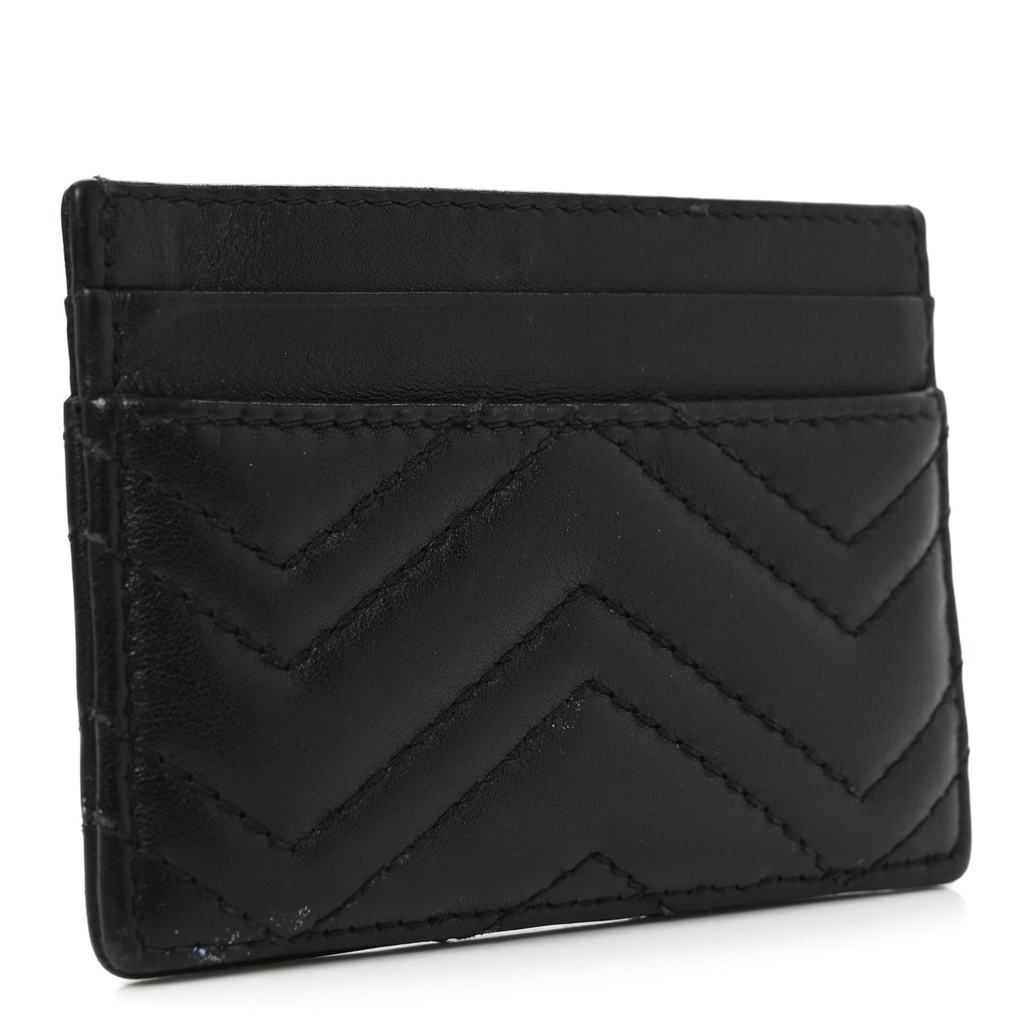 Calfskin Matelasse GG Marmont Card Holder Black