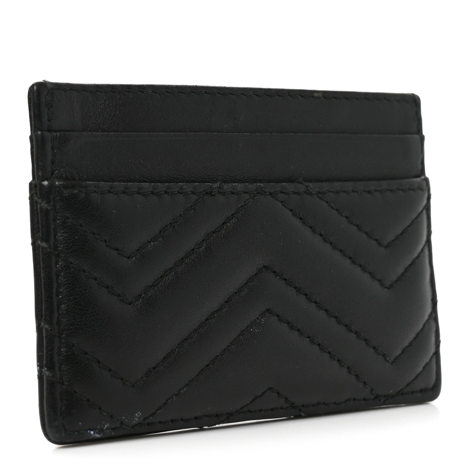 Gucci Calfskin Matelasse GG Marmont Card Holder Black 3 of 7