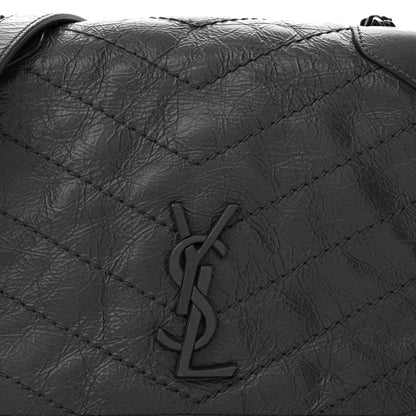 Saint Laurent Crinkled Calfskin Matelasse Monogram Niki Chain Wallet Storm 8 of 11