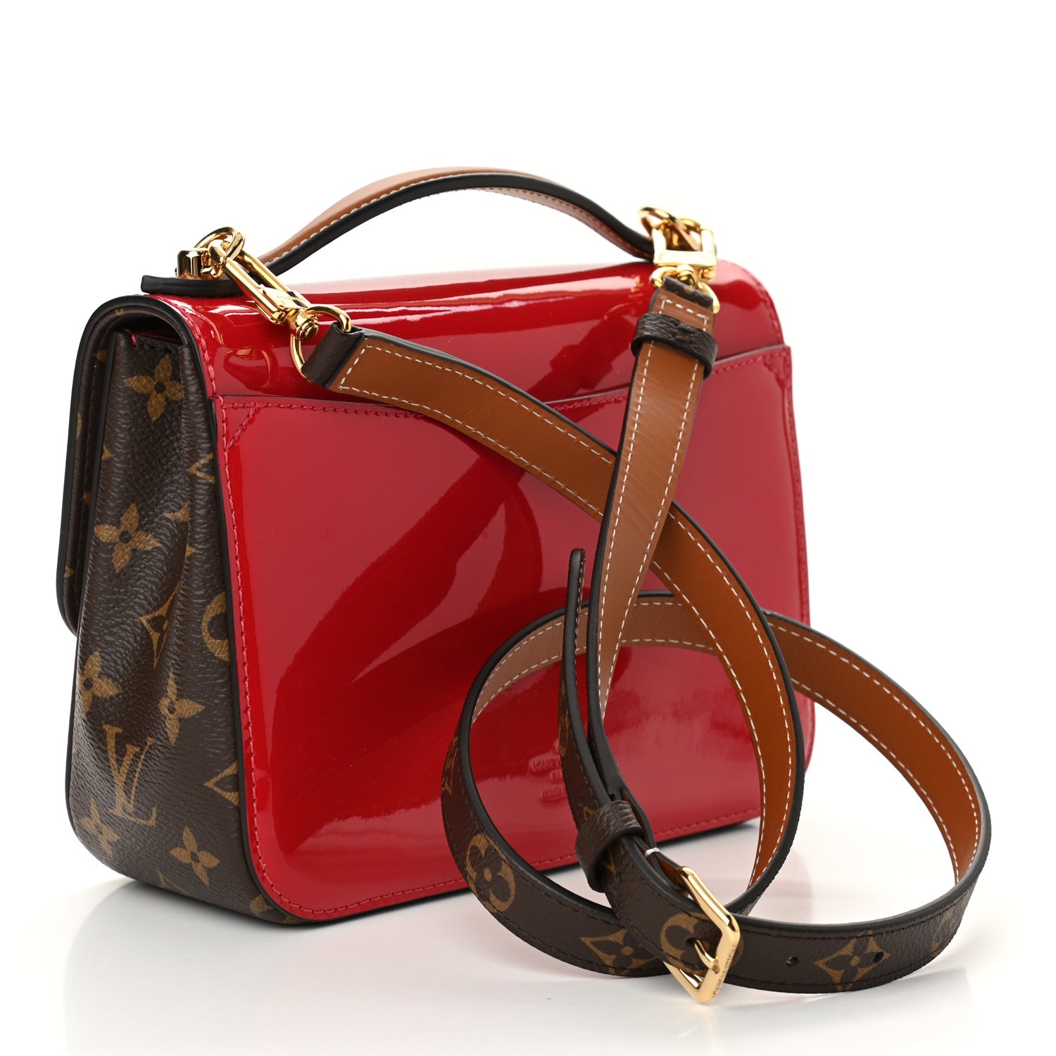 Louis Vuitton Patent Calfskin Monogram Cherrywood BB Scarlet 3 of 9