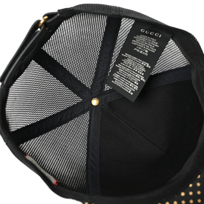 Gucci X SEGA Calfskin GUCCY Stars Baseball Hat S Black Gold 6 of 8