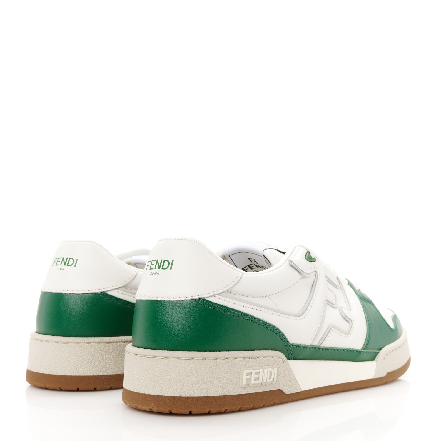 Fendi Vitello Mens Fendi Match Low Top Sneakers 8 White Green 5 of 9