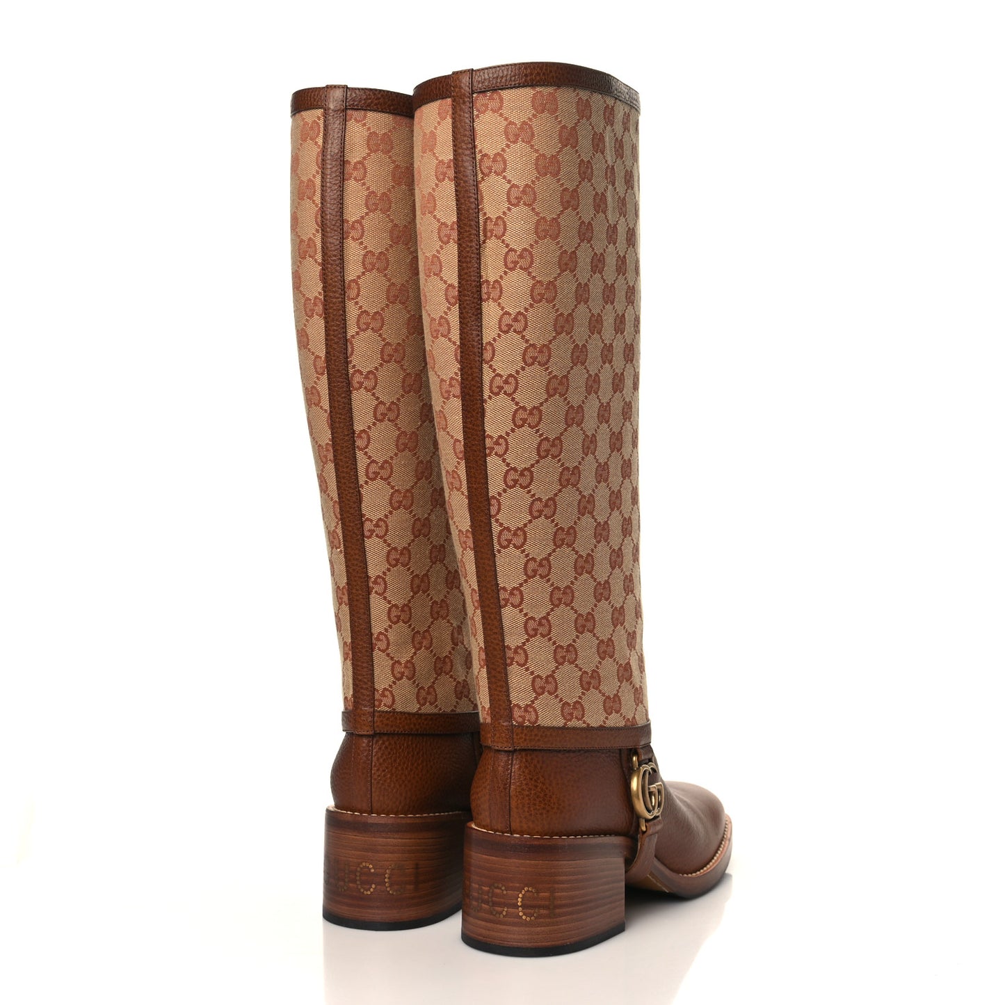 Monogram Canvas GG Boots 40.5 Beige Ruggine