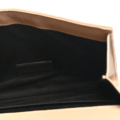Saint Laurent Grain De Poudre Textured Mixed Matelasse Triquilt Monogram Clutch Dark Beige Dark Beige 5 of 8