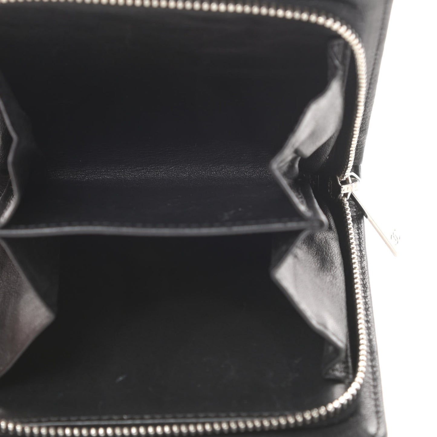 Patent Goatskin Compact French Wallet Dark Brown