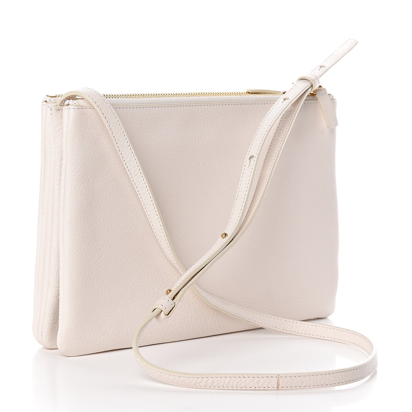 Goatskin Large Trio Crossbody Bag Linen
