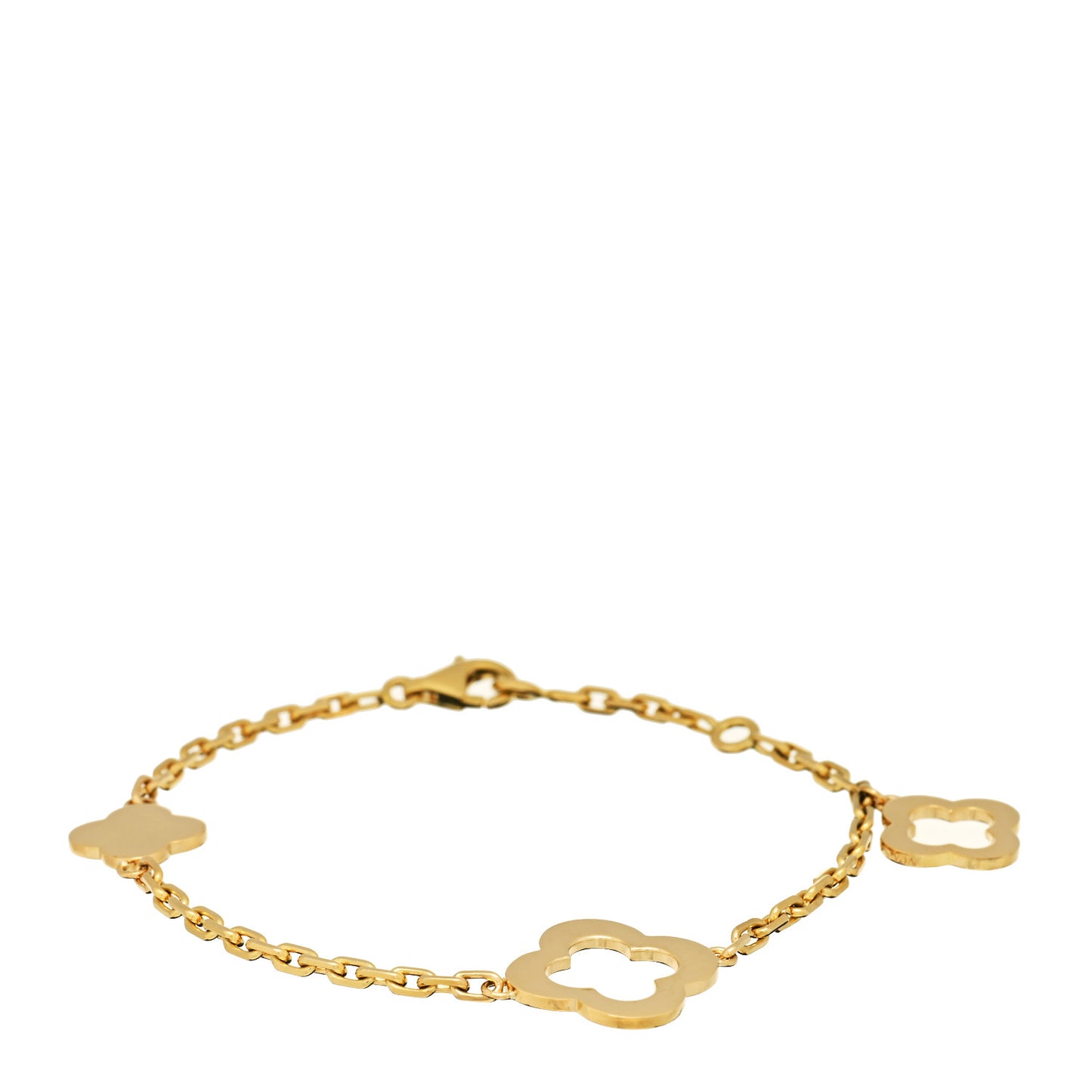 18K Yellow Gold 3 Motifs Byzantine Alhambra Bracelet