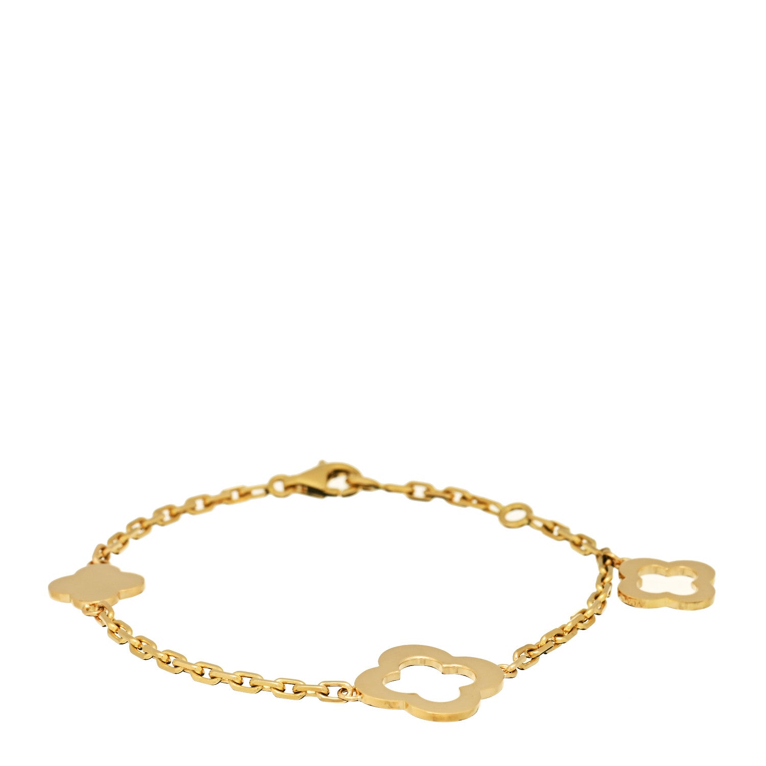 Van Cleef & Arpels 18K Yellow Gold 3 Motifs Byzantine Alhambra Bracelet 1 of 6