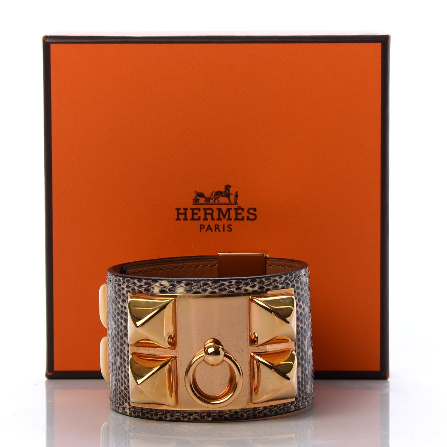 Hermes Lizard Collier De Chien CDC Bracelet T2 Ombre 7 of 7