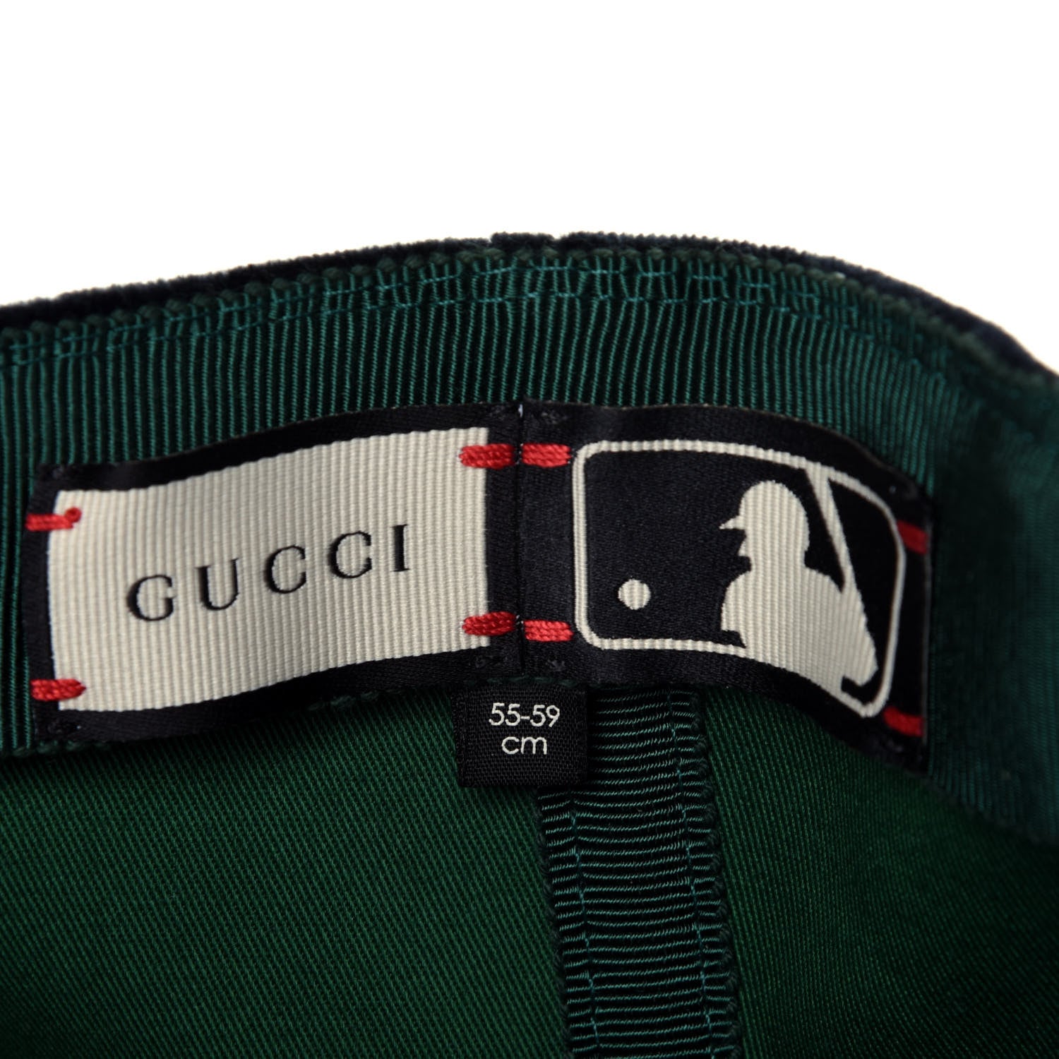 Gucci X MLB Velvet LA Dodgers Embroidered Baseball Hat 55-59 Midnight 8 of 9