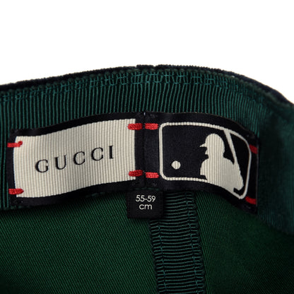 Gucci X MLB Velvet LA Dodgers Embroidered Baseball Hat 55-59 Midnight 8 of 9