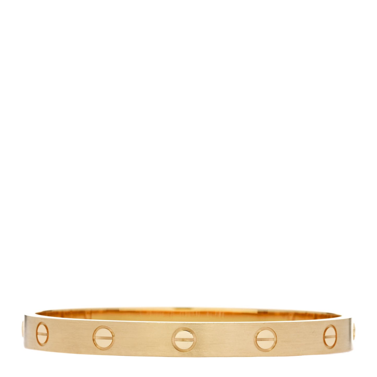 18K Yellow Gold Brushed Finish LOVE Bracelet 17