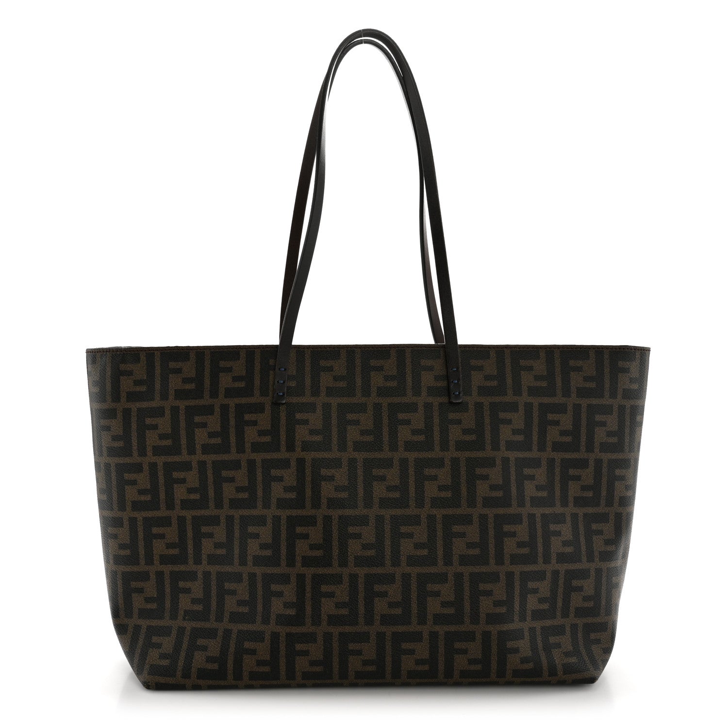 Fendi Zucca Spalmati Medium Roll Tote Tobacco Blue 1 of 13