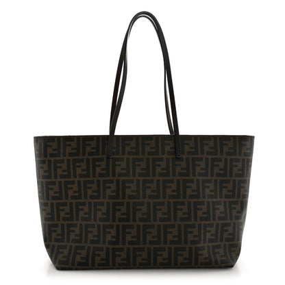 Fendi Zucca Spalmati Medium Roll Tote Tobacco Blue 1 of 13