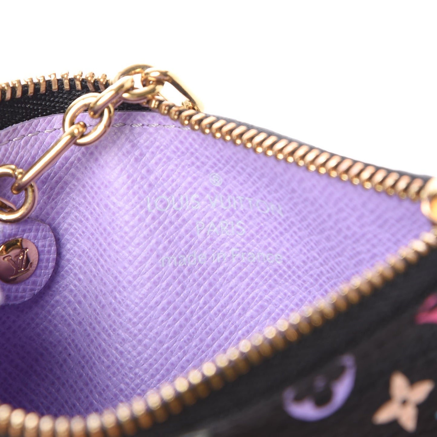 Monogram Multicolor Key Pouch Black Violet