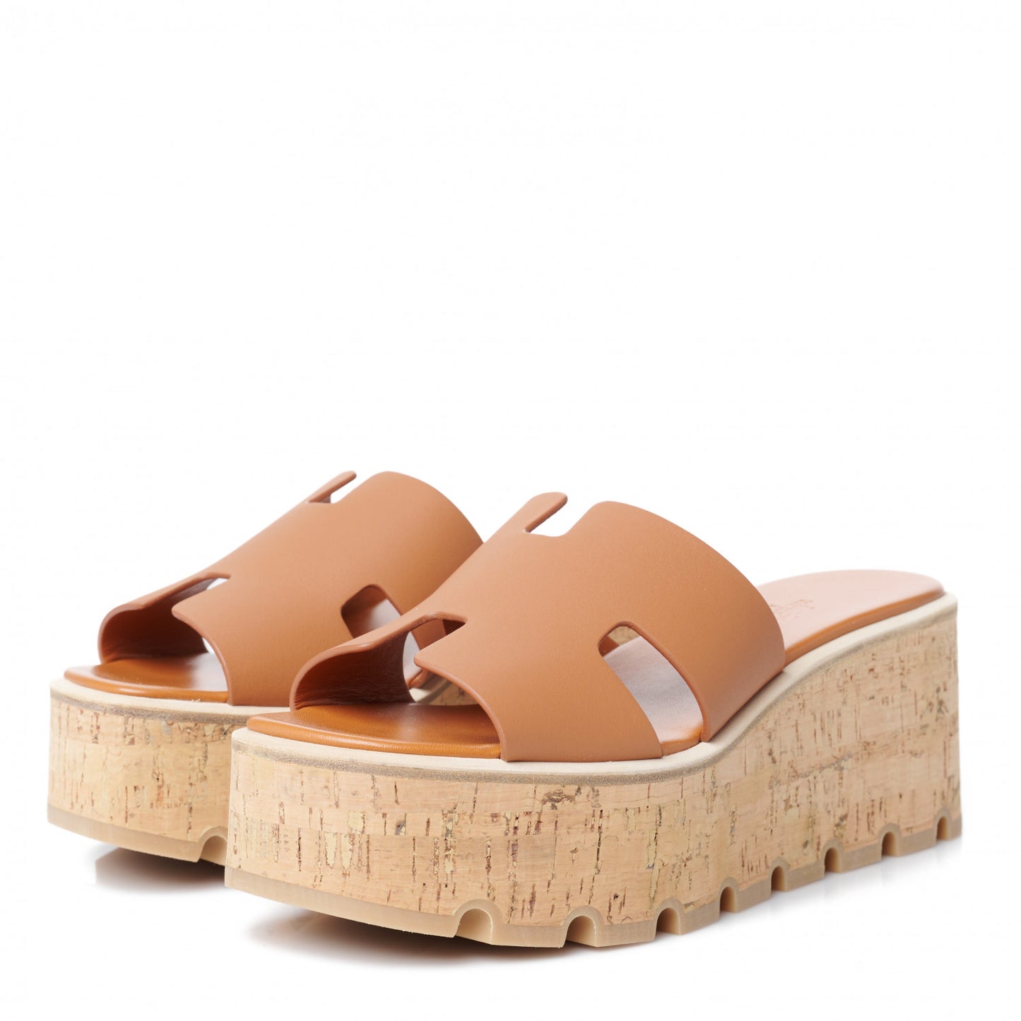 Calfskin Cork Eze 30 Sandals 37 Marron Glaise