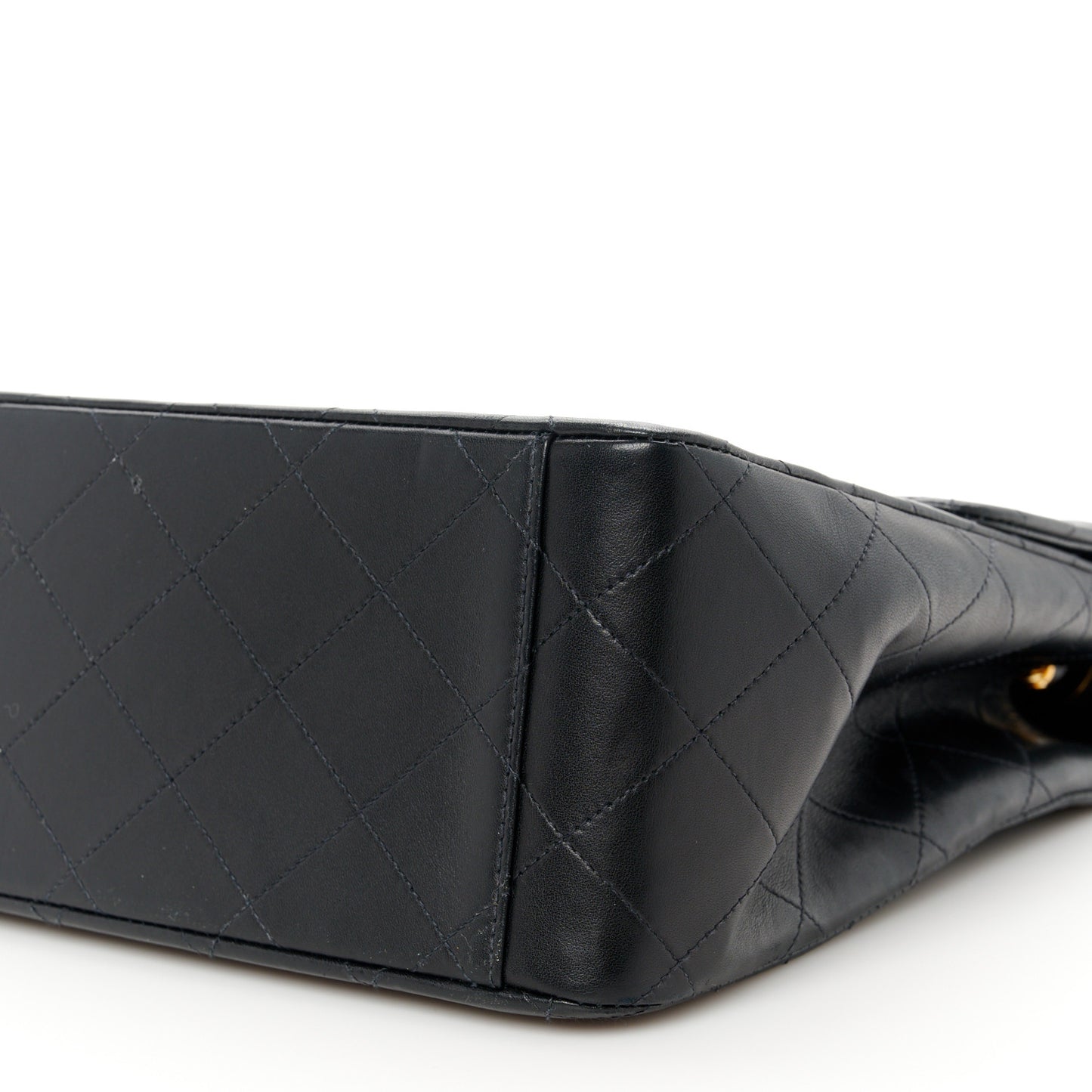 Lambskin Quilted XL Jumbo Single Flap Black