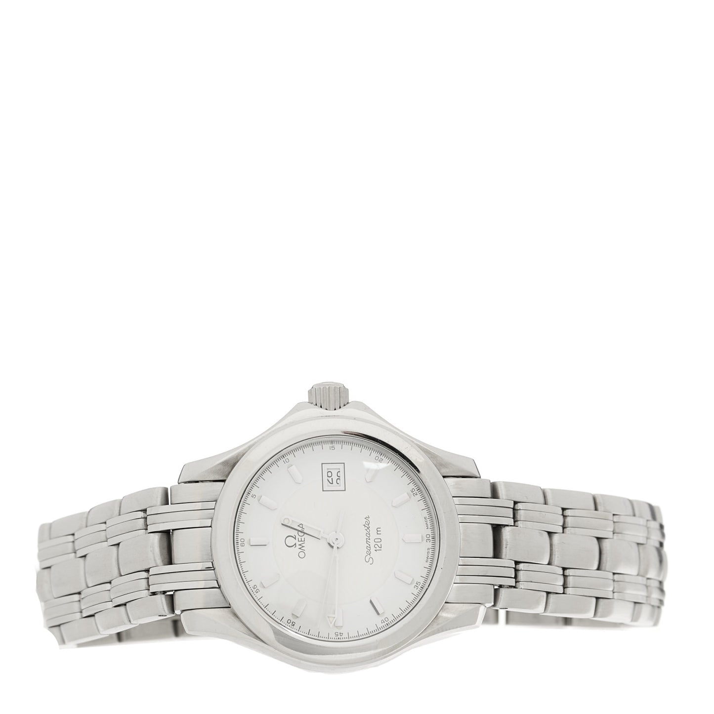 Stainless Steel 28mm Seamaster 120M Quartz Watch White 2571.21.00