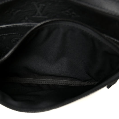 Louis Vuitton Calfskin Monogram Shadow Trio Messenger Black 7 of 10