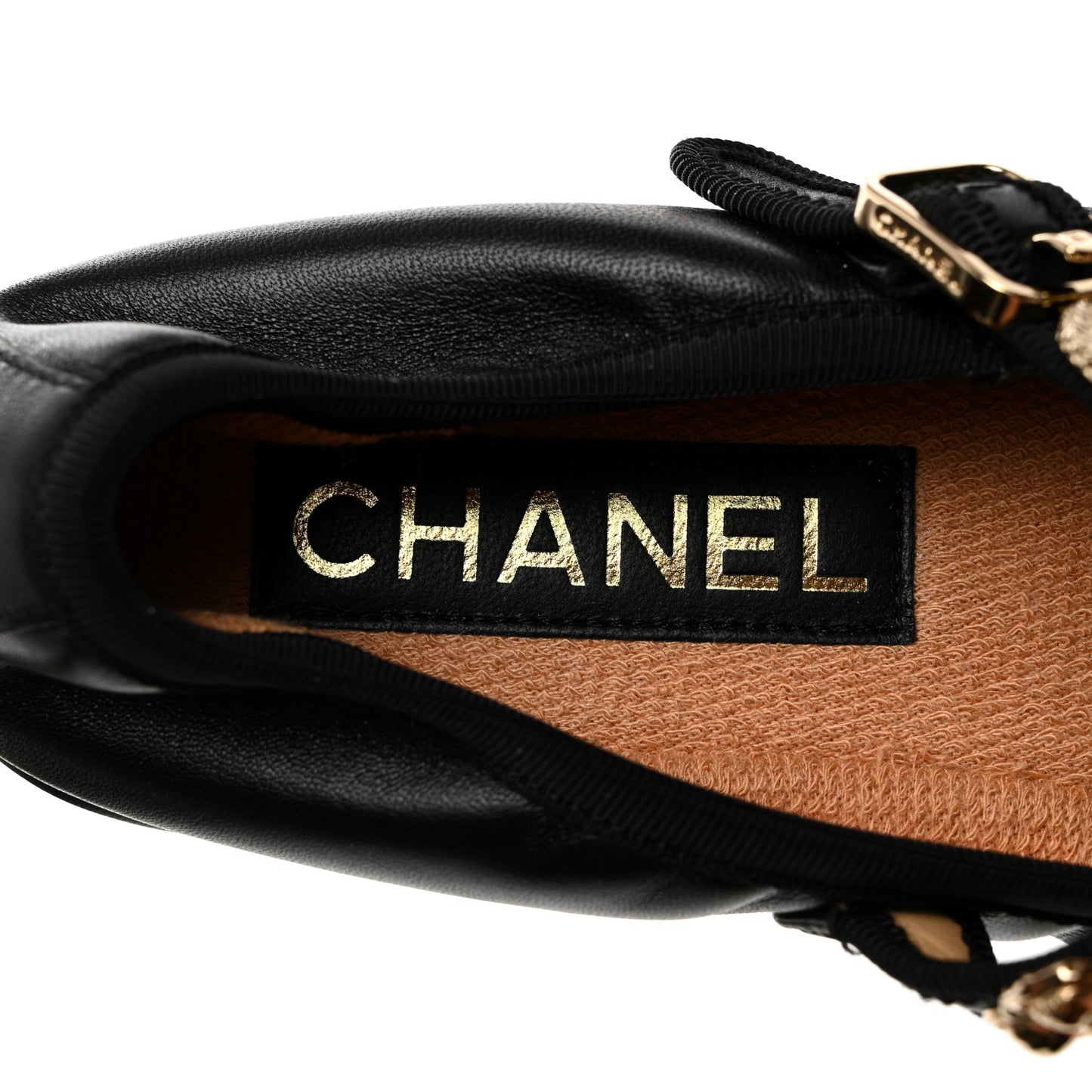 Lambskin Charm Mary Jane Flats 37 Black