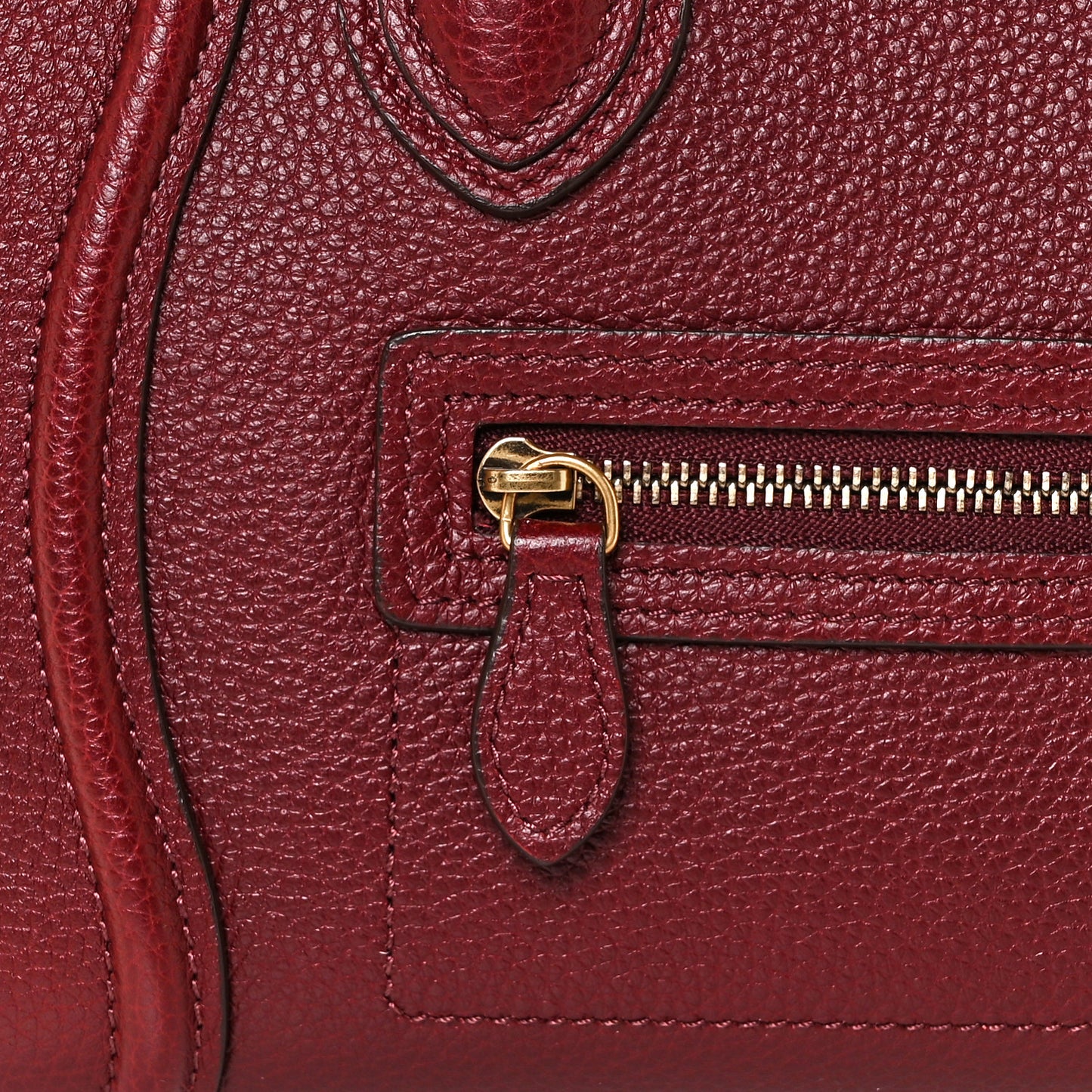 Drummed Calfskin Nano Luggage Light Burgundy