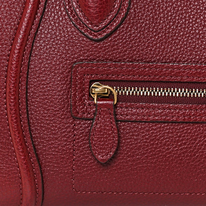 Celine Drummed Calfskin Nano Luggage Light Burgundy 10 of 10