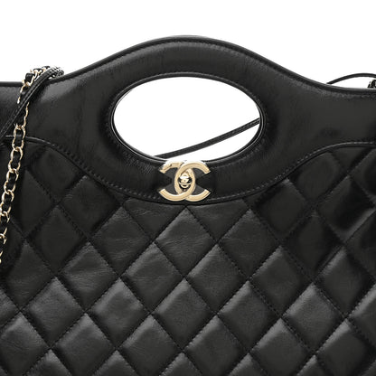 Chanel Shiny Lambskin Quilted 31 Shopping Bag Black 8 of 11