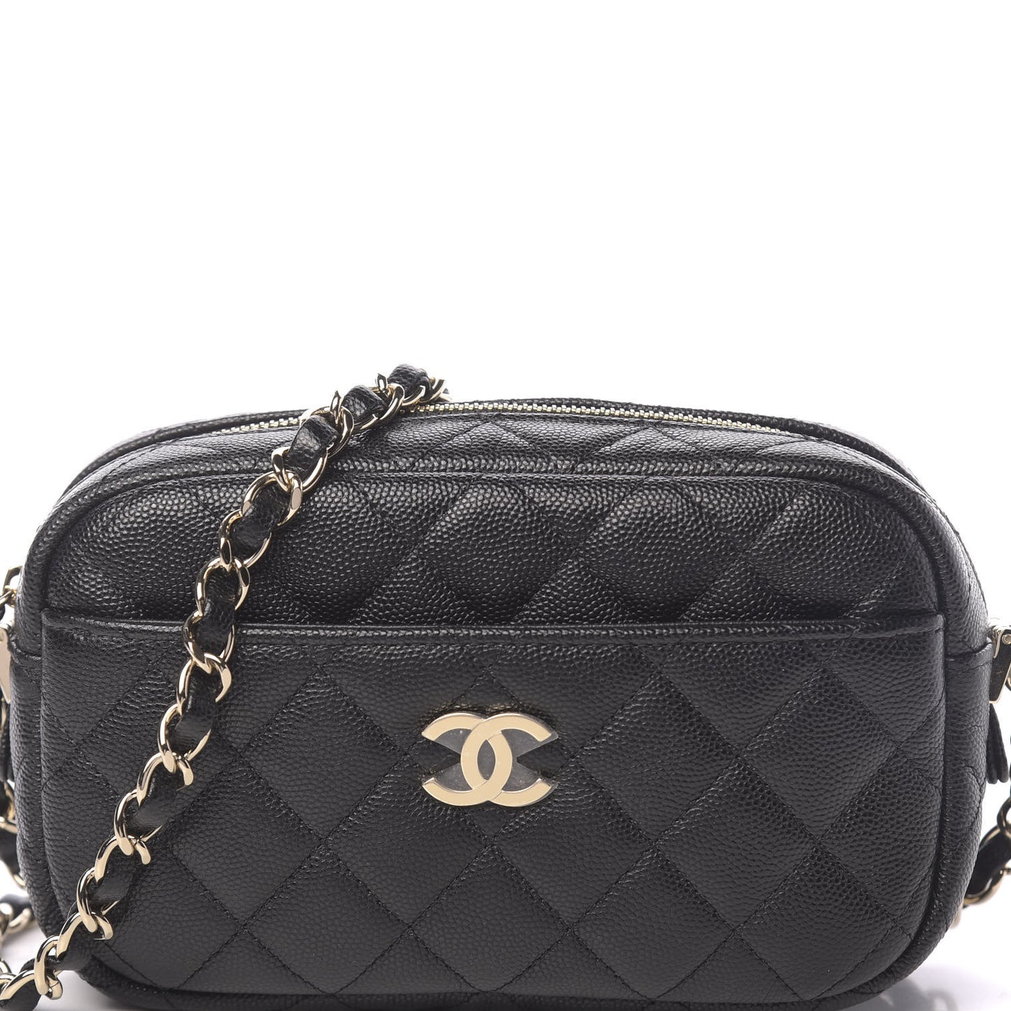 Caviar Quilted Camera Case Black