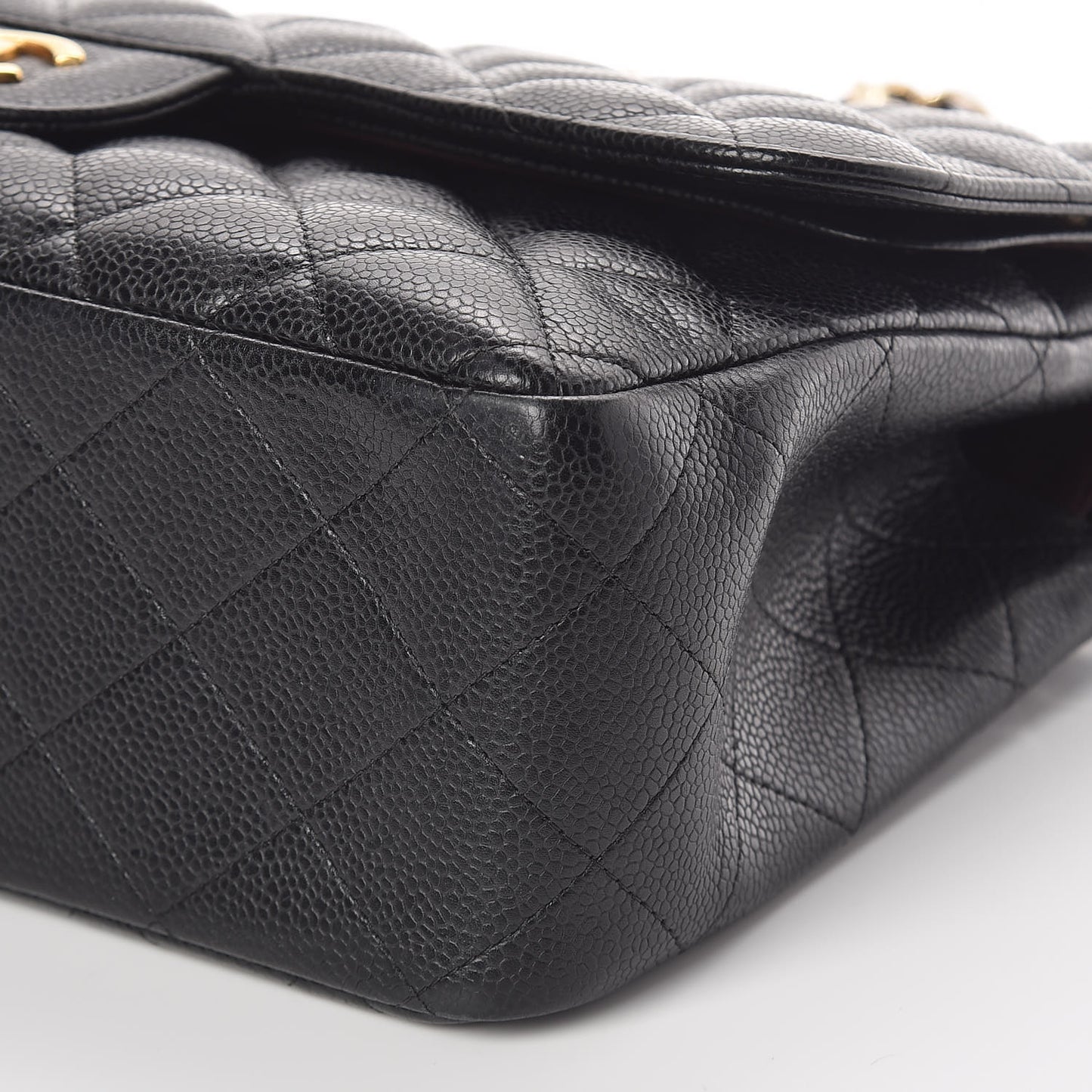 Caviar Quilted Jumbo Double Flap Black