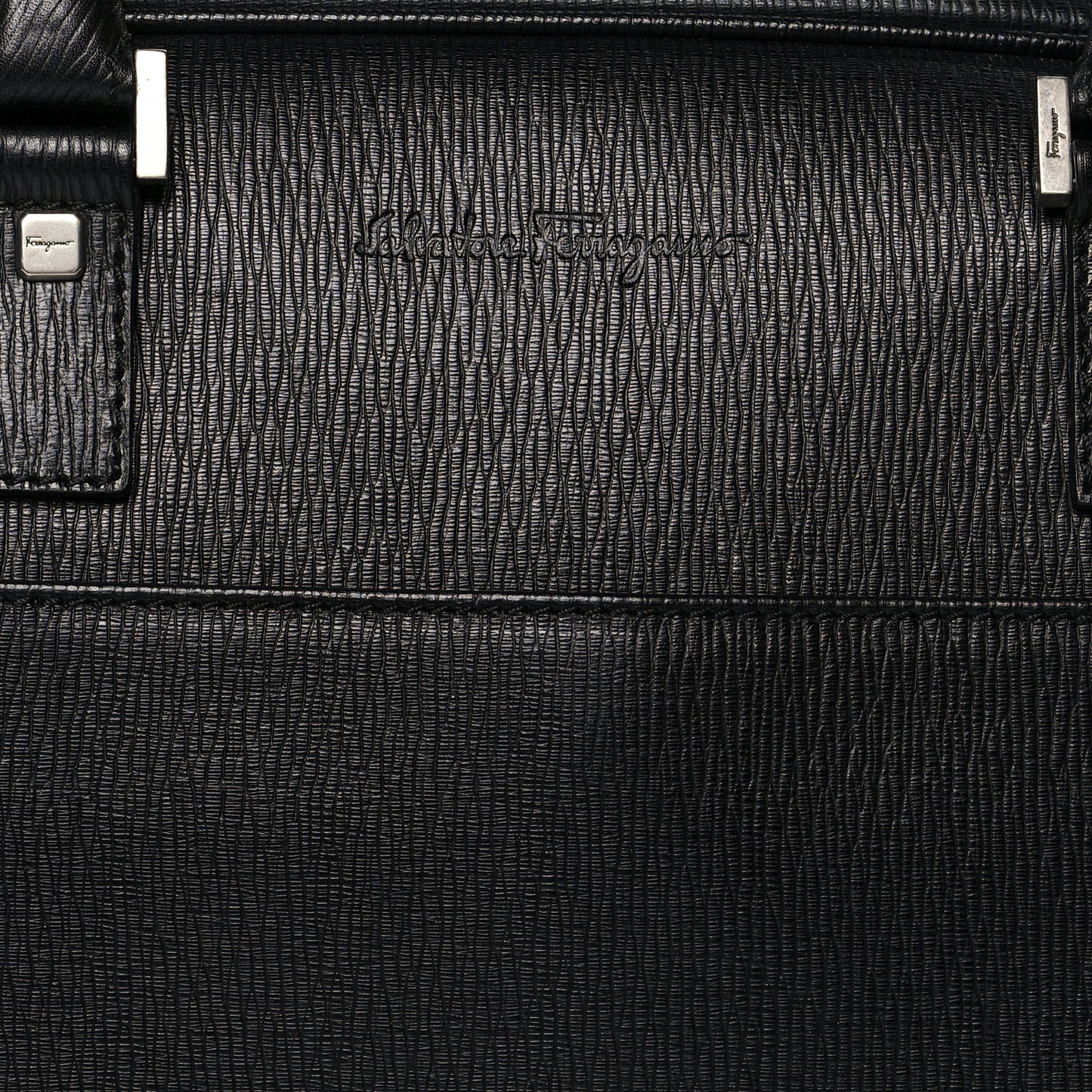 Calfskin Zip Around Briefcase Black
