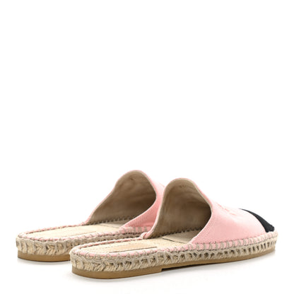 Chanel Denim CC Espadrille Mules 38 Pink Black 4 of 12
