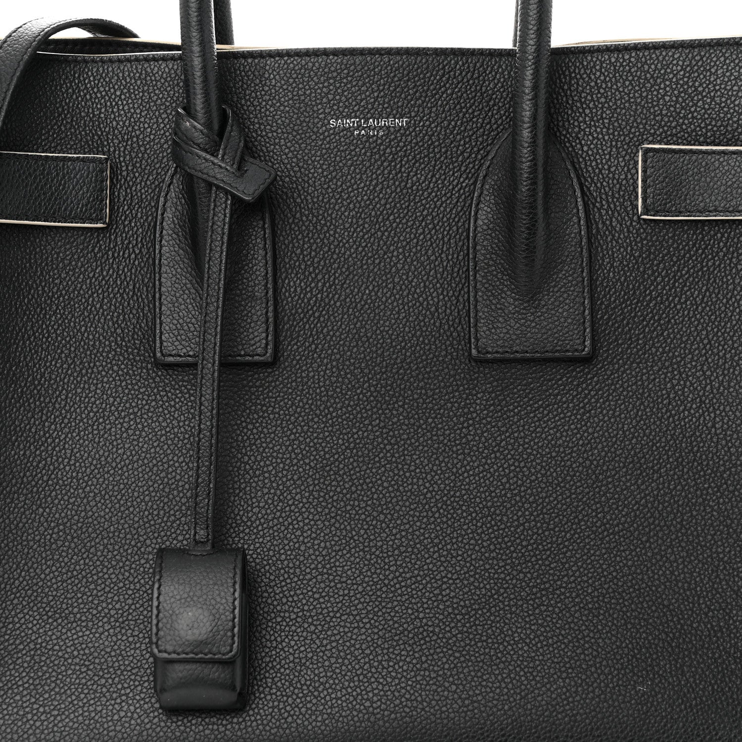 Saint Laurent Calfskin Small Sac De Jour Black White 7 of 13