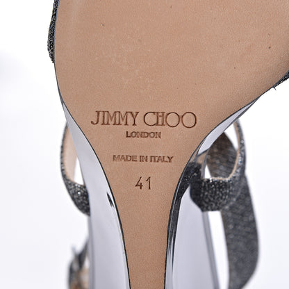 Jimmy Choo Glitter Fabric Fearne Wedge Sandals 41 Anthracite 8 of 12