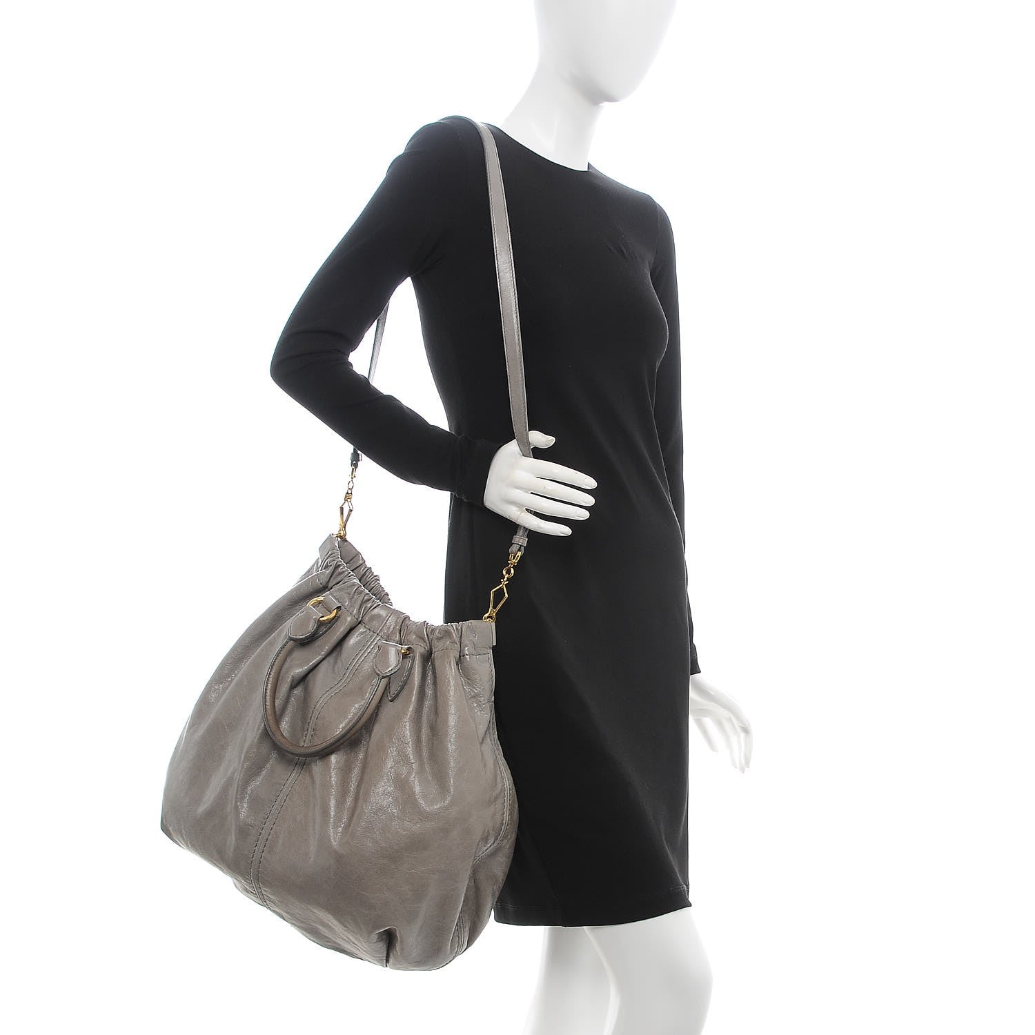 Miu Miu Nappa Lux Large Shopping Tote Astro 3 of 11