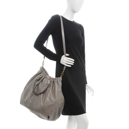 Miu Miu Nappa Lux Large Shopping Tote Astro 3 of 11