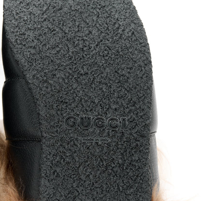 Gucci Calfskin Fur Mens Horsebit Slippers 10 Black 6 of 8