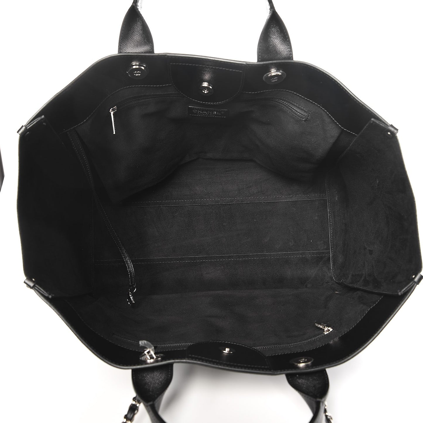 Caviar Large Studded Deauville Tote Black