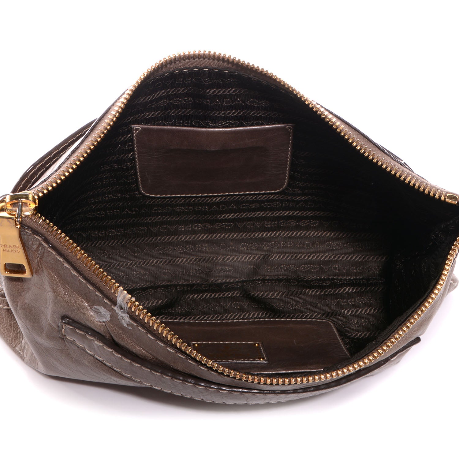 Prada Vitello Shine Pochette Clutch Argilla 6 of 10