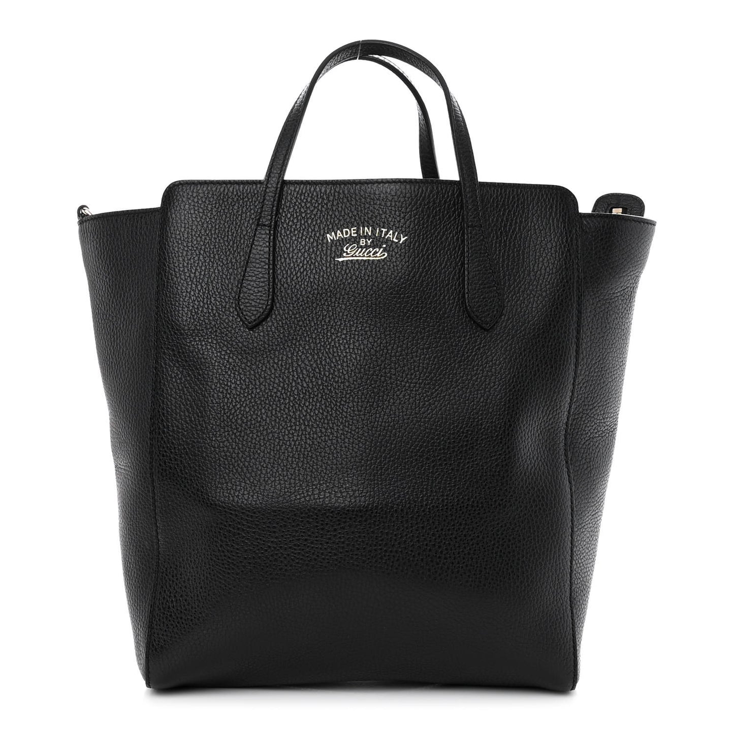 Dollar Calfskin Medium Swing Top Handle Bag Black