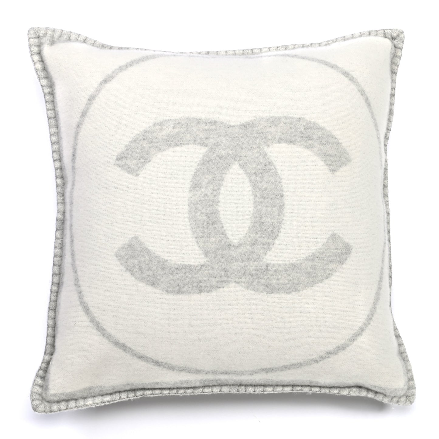 Merino Wool Cashmere CC Pillow Grey Off White